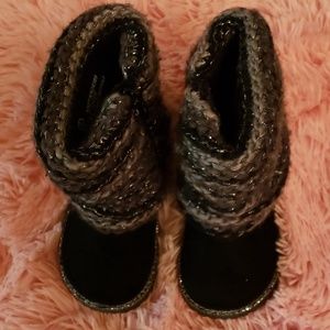 Black and silver Boots